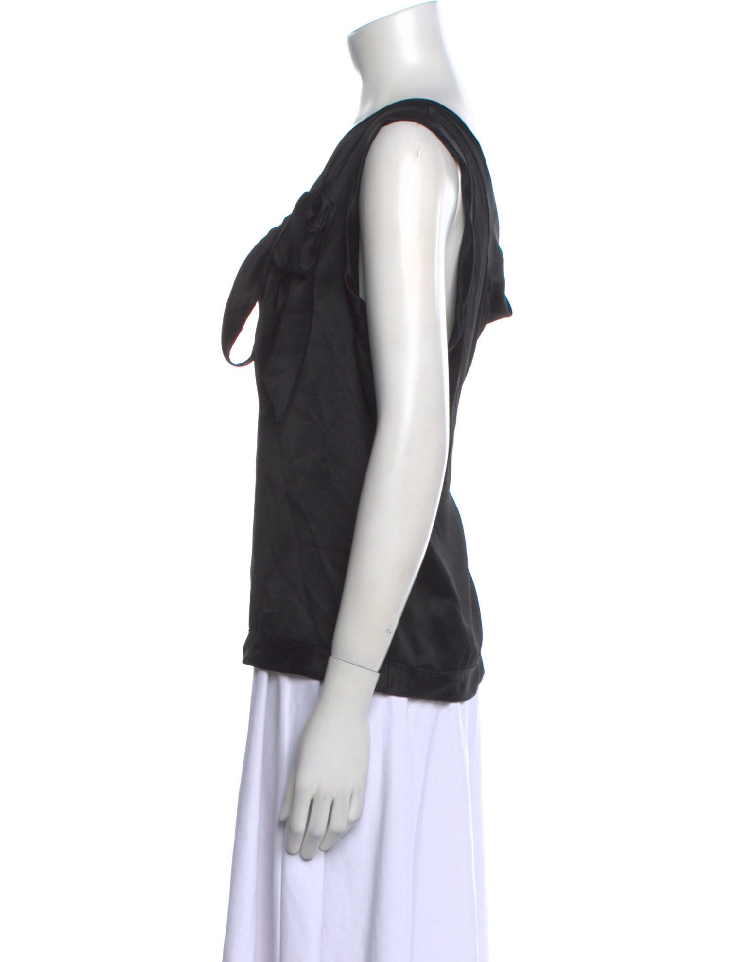 Oscar de la Renta Silk Scoop Neck Top