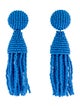 Oscar de la Renta Bead Classic Short Tassel Clip-On Earrings
