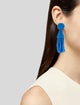 Oscar de la Renta Bead Classic Short Tassel Clip-On Earrings