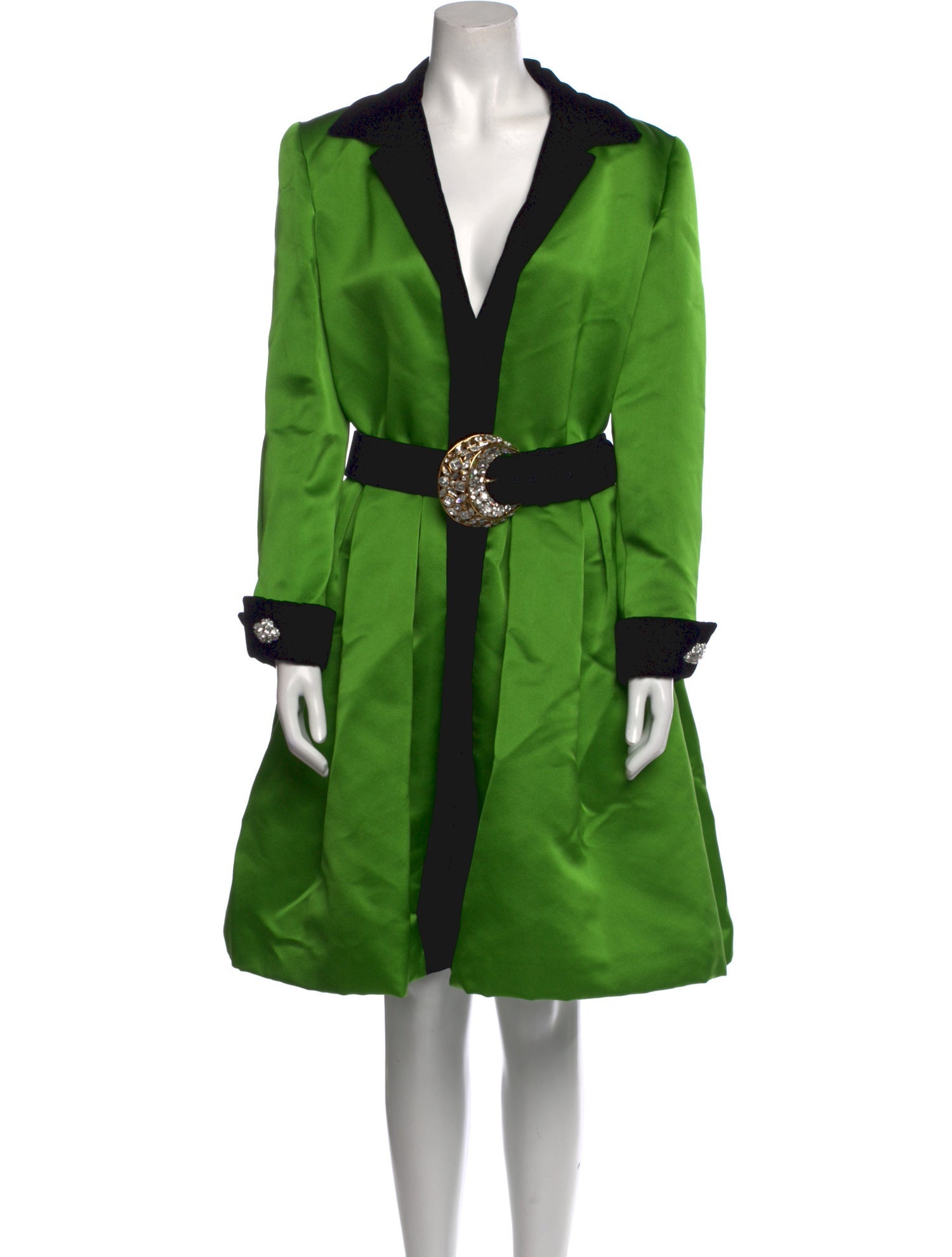 Oscar de la Renta Colorblock Pattern Midi Length Dress