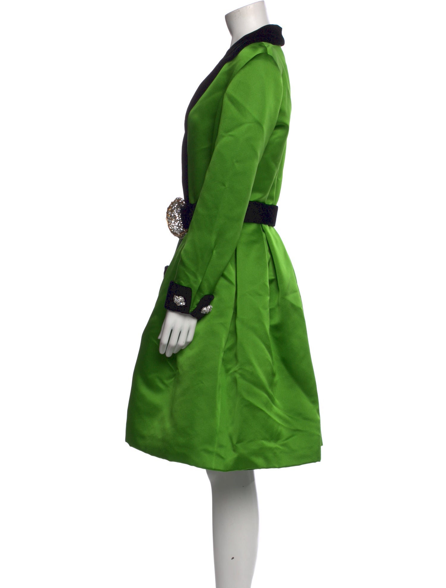 Oscar de la Renta Colorblock Pattern Midi Length Dress
