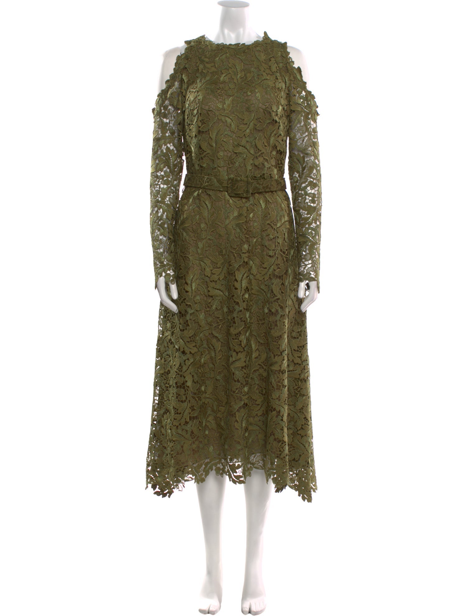 Oscar de la Renta Lace Pattern Midi Length Dress