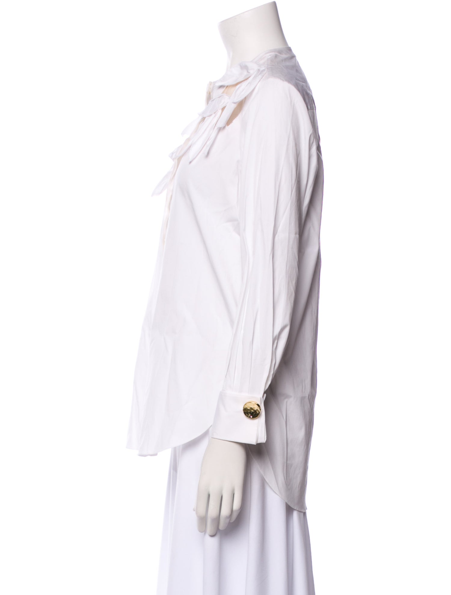 Oscar de la Renta V-Neck Three-Quarter Sleeve Blouse