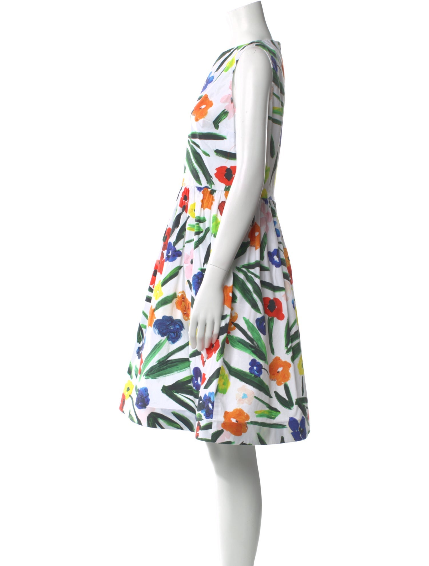 Oscar de la Renta Floral Print Knee-Length Dress