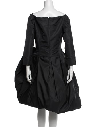 Oscar de la Renta Square Neckline Midi Length Dress