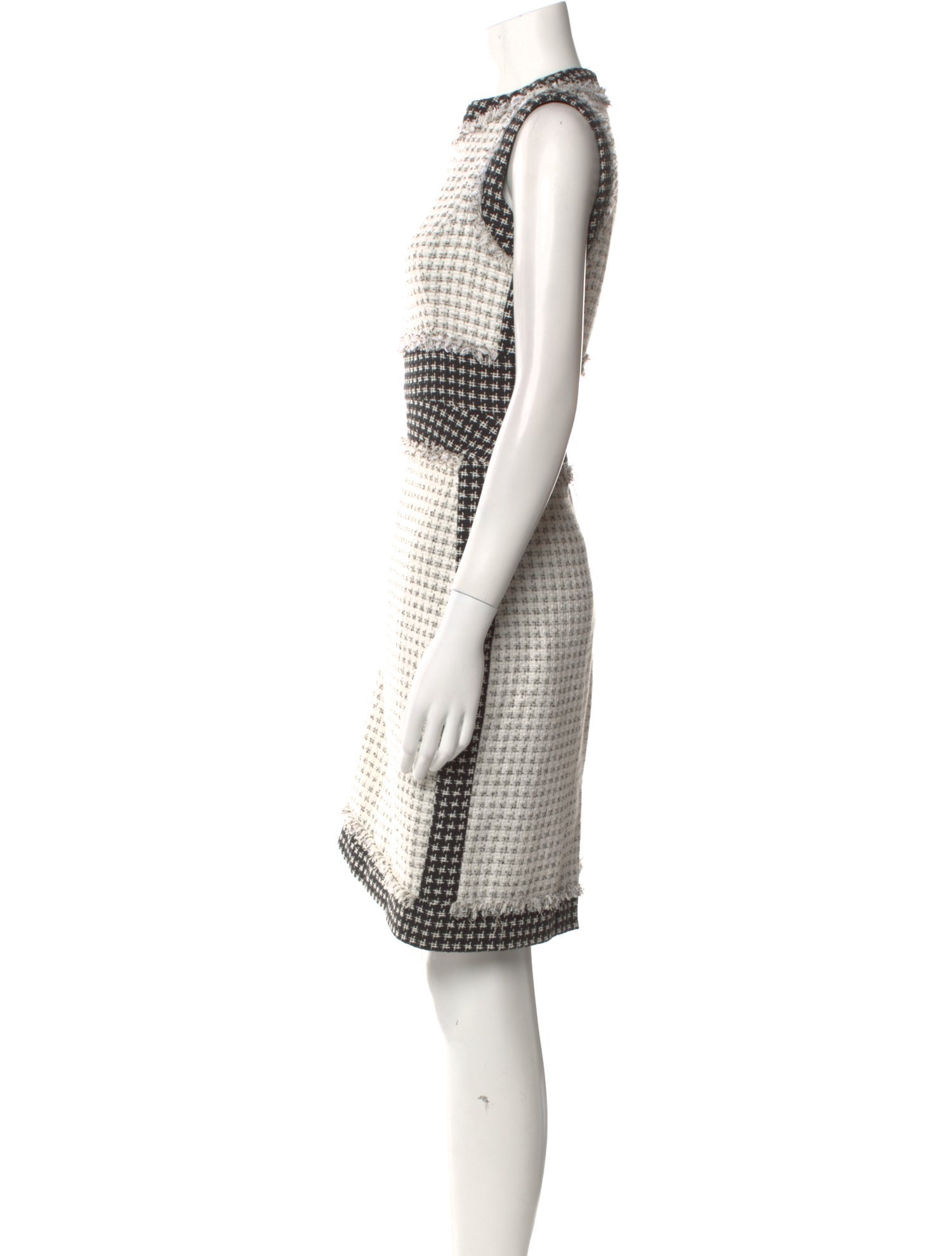 Oscar de la Renta Tweed Pattern Knee-Length Dress