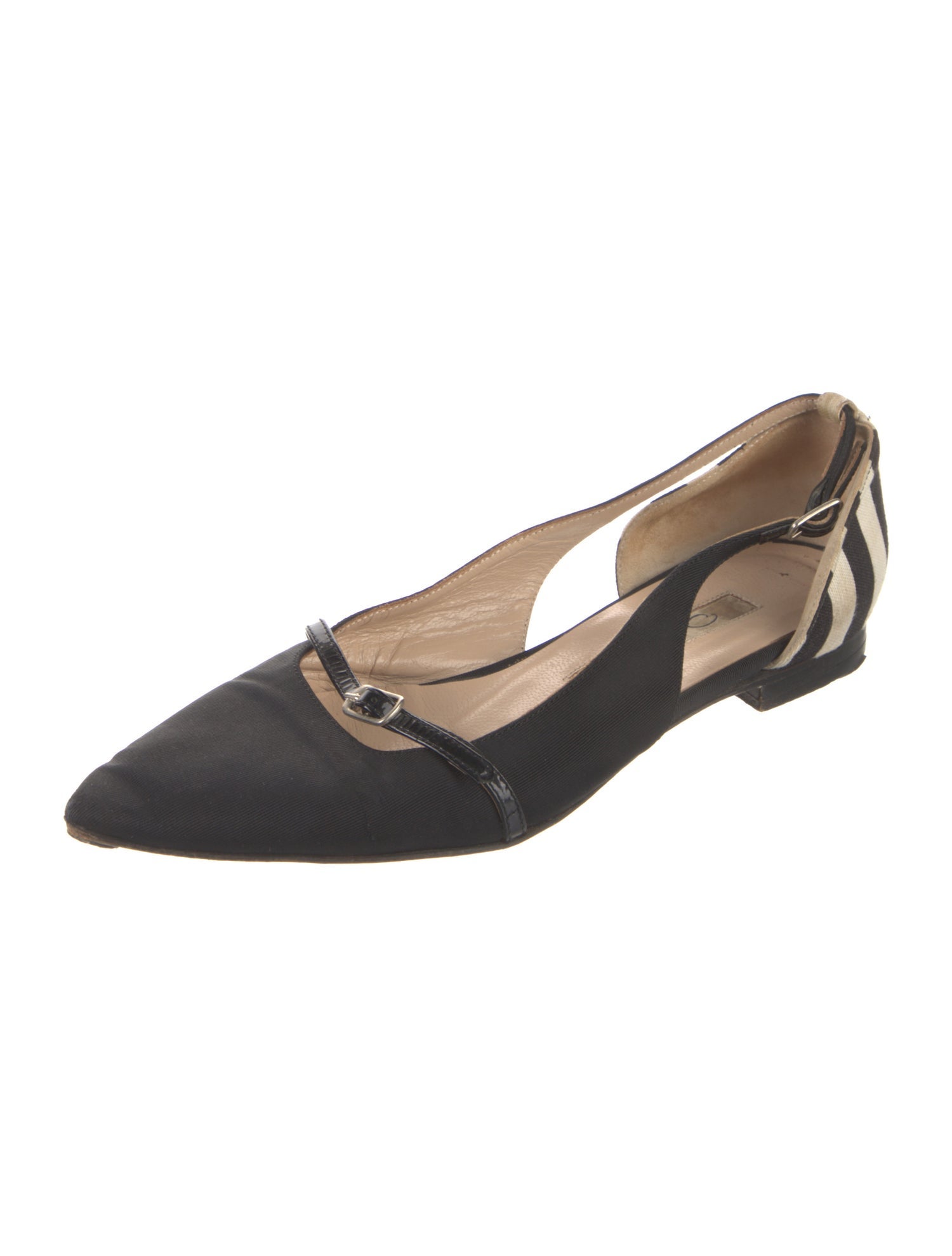 Oscar de la Renta Striped D'Orsay Flats
