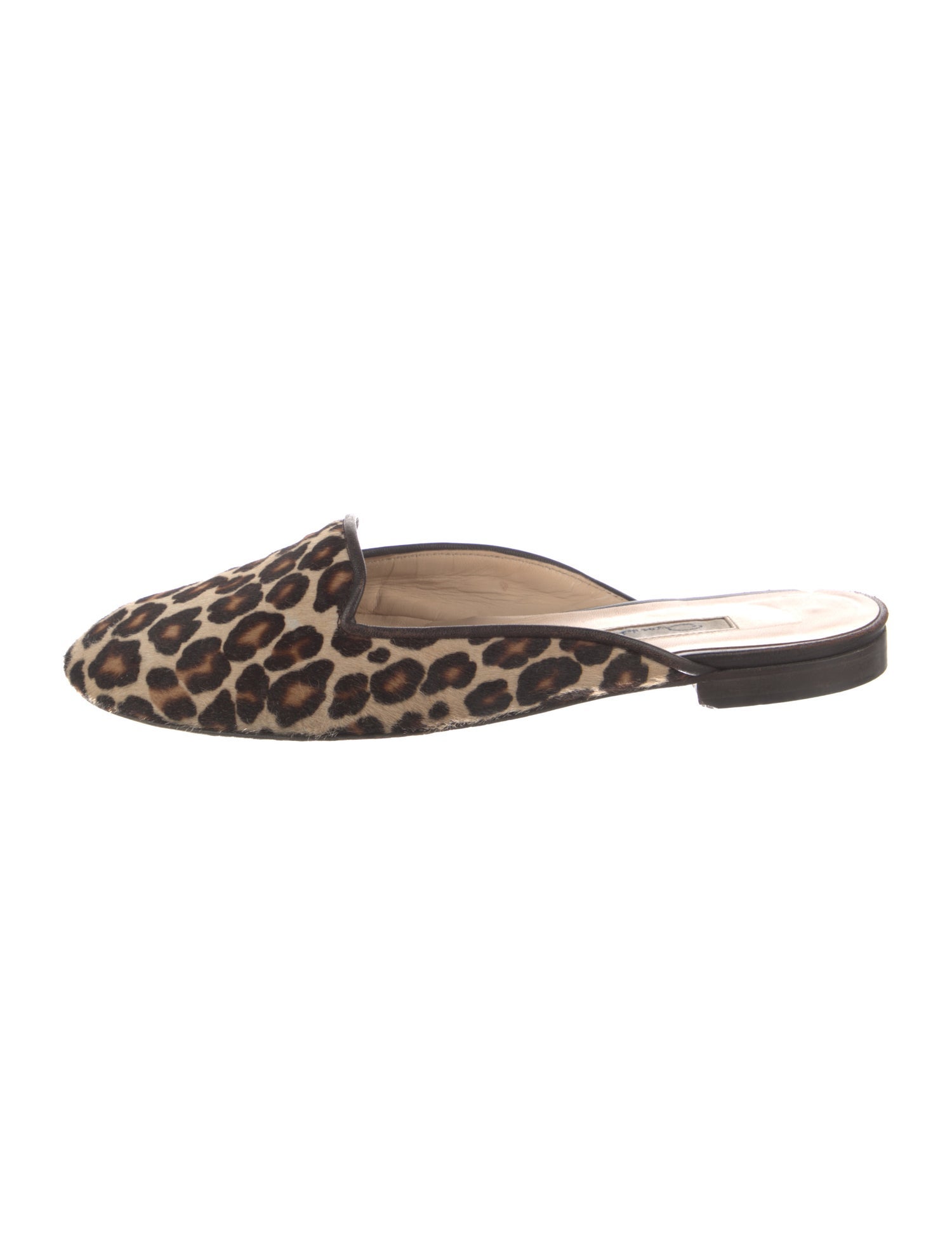 Oscar de la Renta Ponyhair Animal Print Mules