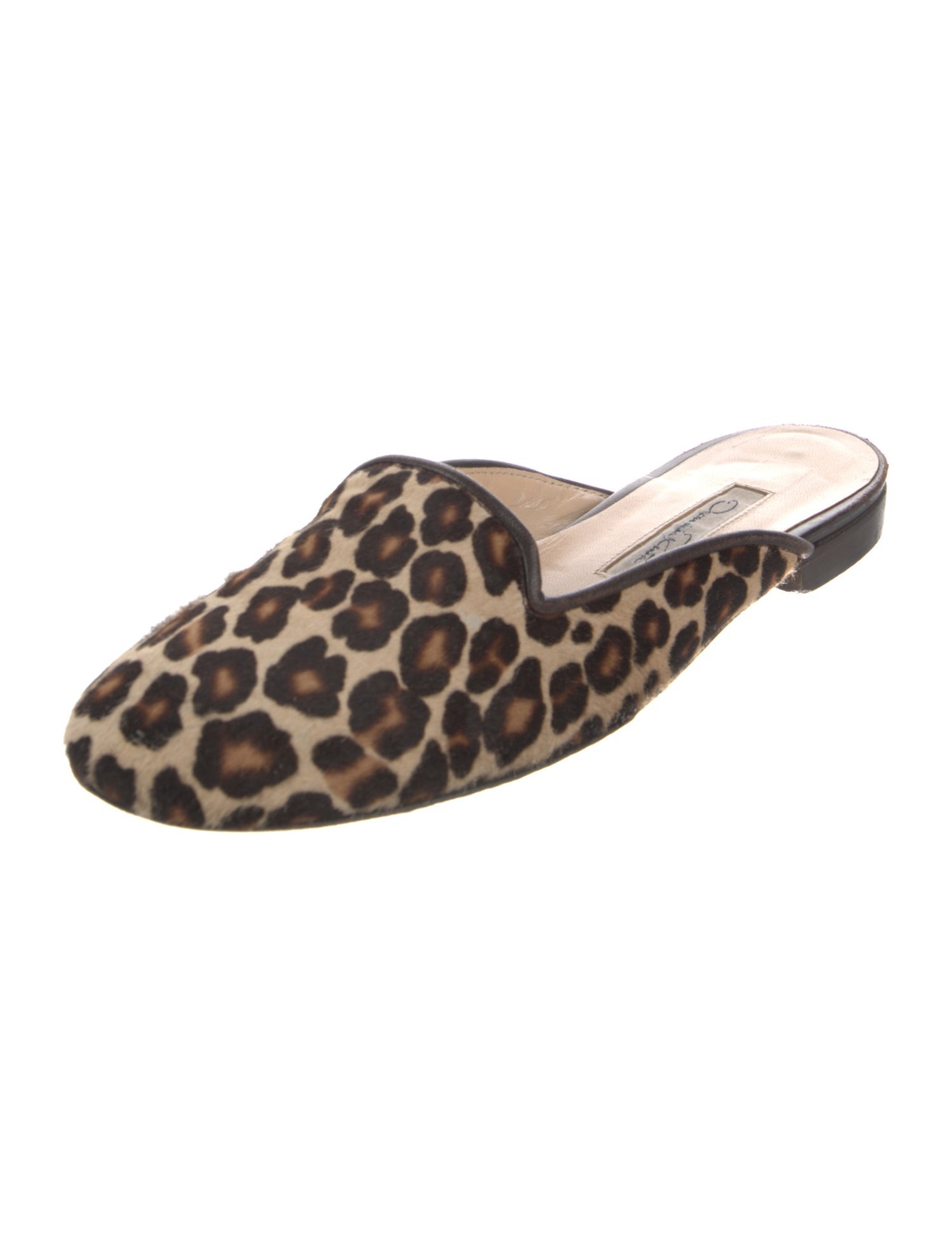 Oscar de la Renta Ponyhair Animal Print Mules