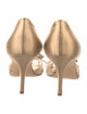 Oscar de la Renta Satin Bow Accents D'Orsay Pumps