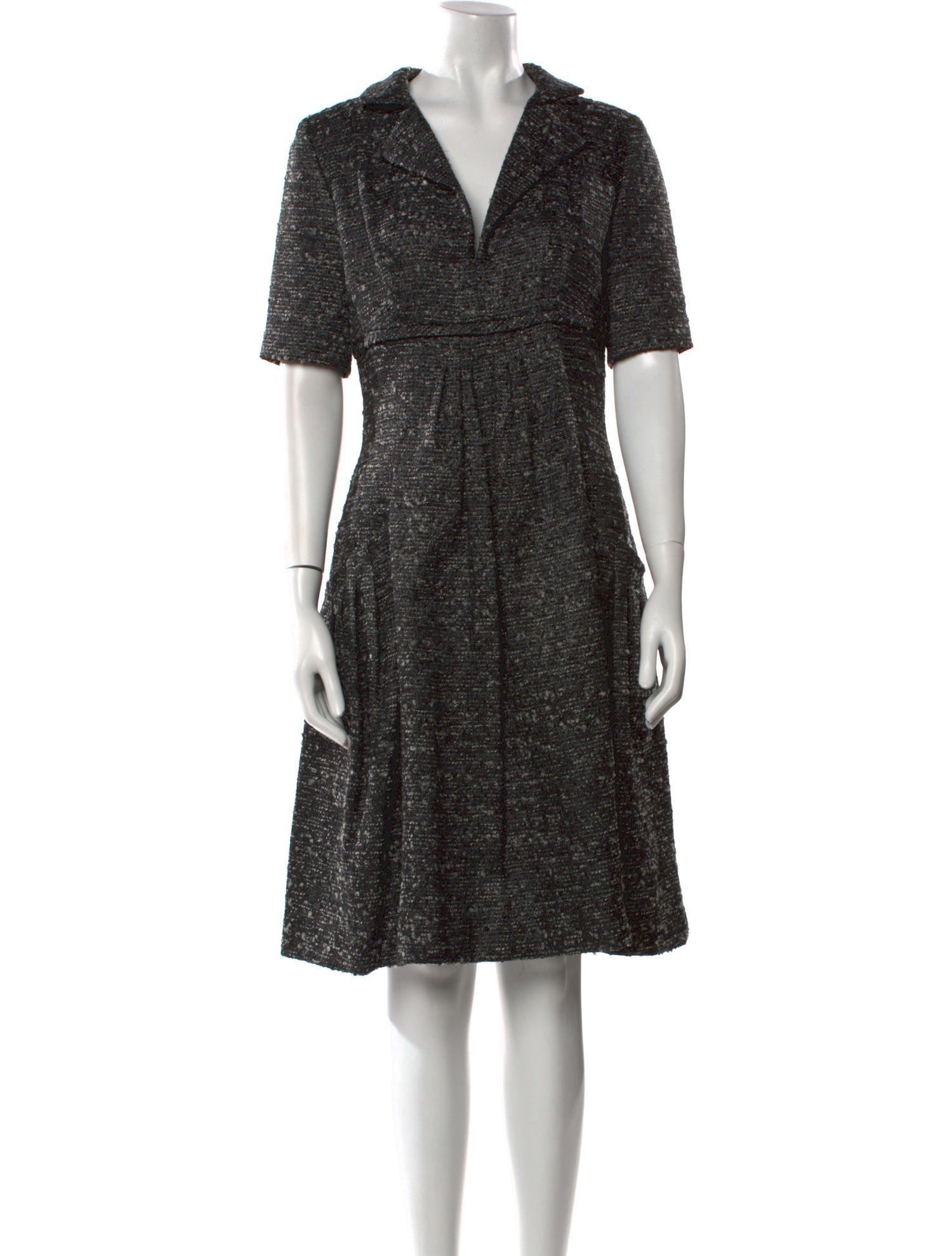 Oscar de la Renta V-Neck Knee-Length Dress