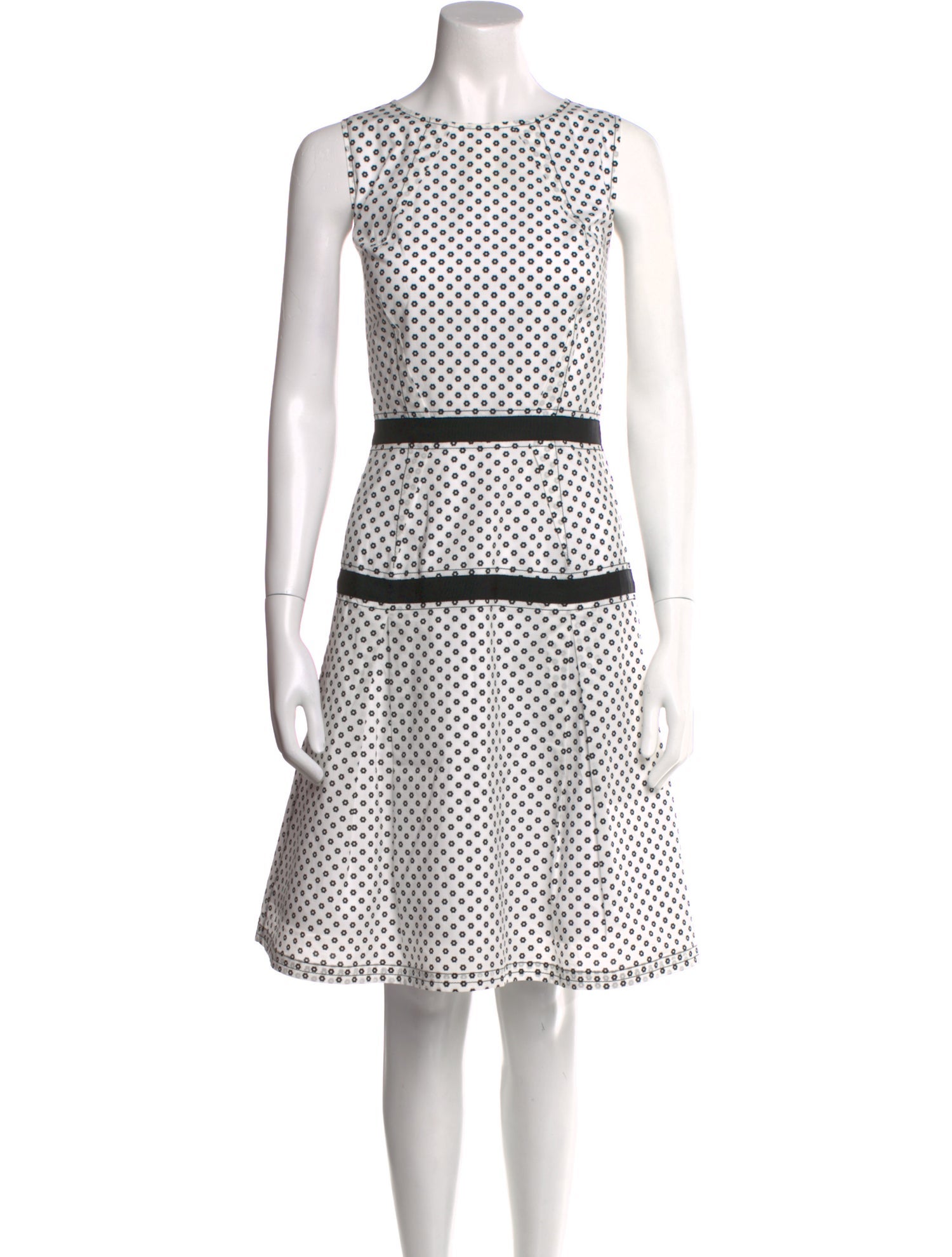 Oscar de la Renta Polka Dot Print Knee-Length Dress