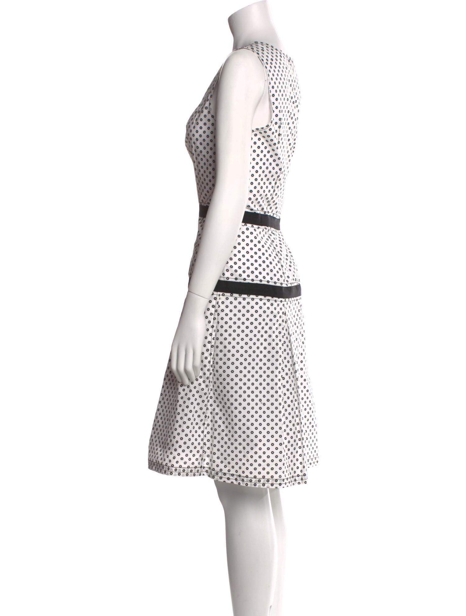 Oscar de la Renta Polka Dot Print Knee-Length Dress