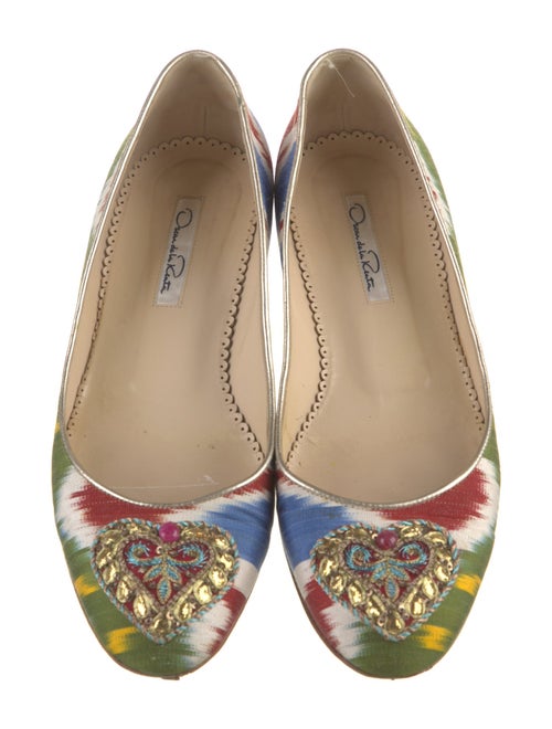 Oscar de la Renta Canvas Printed Flats