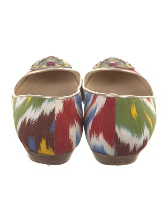 Oscar de la Renta Canvas Printed Flats