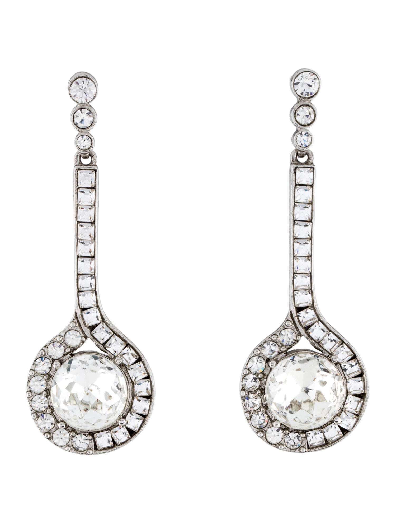 Oscar de la Renta Crystal Drop Earrings
