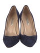 Oscar de la Renta Suede Bow Accents Pumps