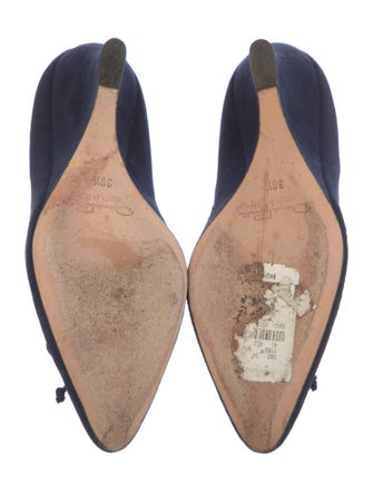 Oscar de la Renta Suede Bow Accents Pumps