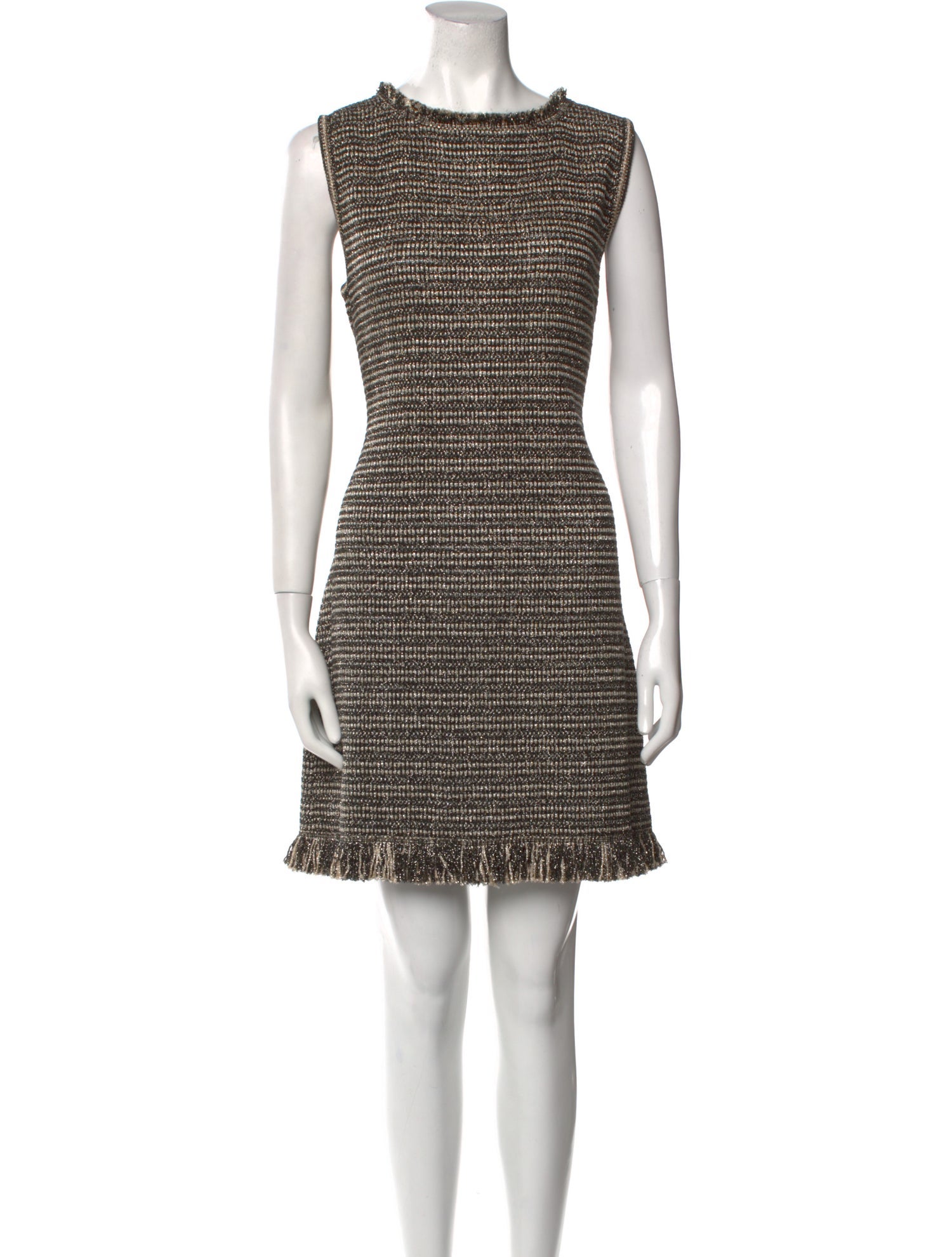 Oscar de la Renta Tweed Pattern Mini Dress