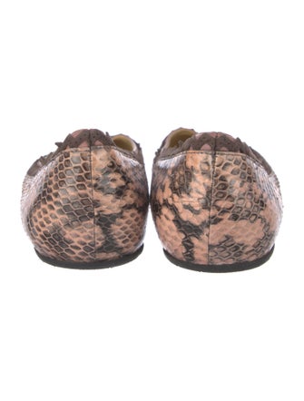 Oscar de la Renta Snakeskin Animal Print Ballet Flats