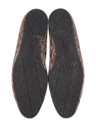 Oscar de la Renta Snakeskin Animal Print Ballet Flats