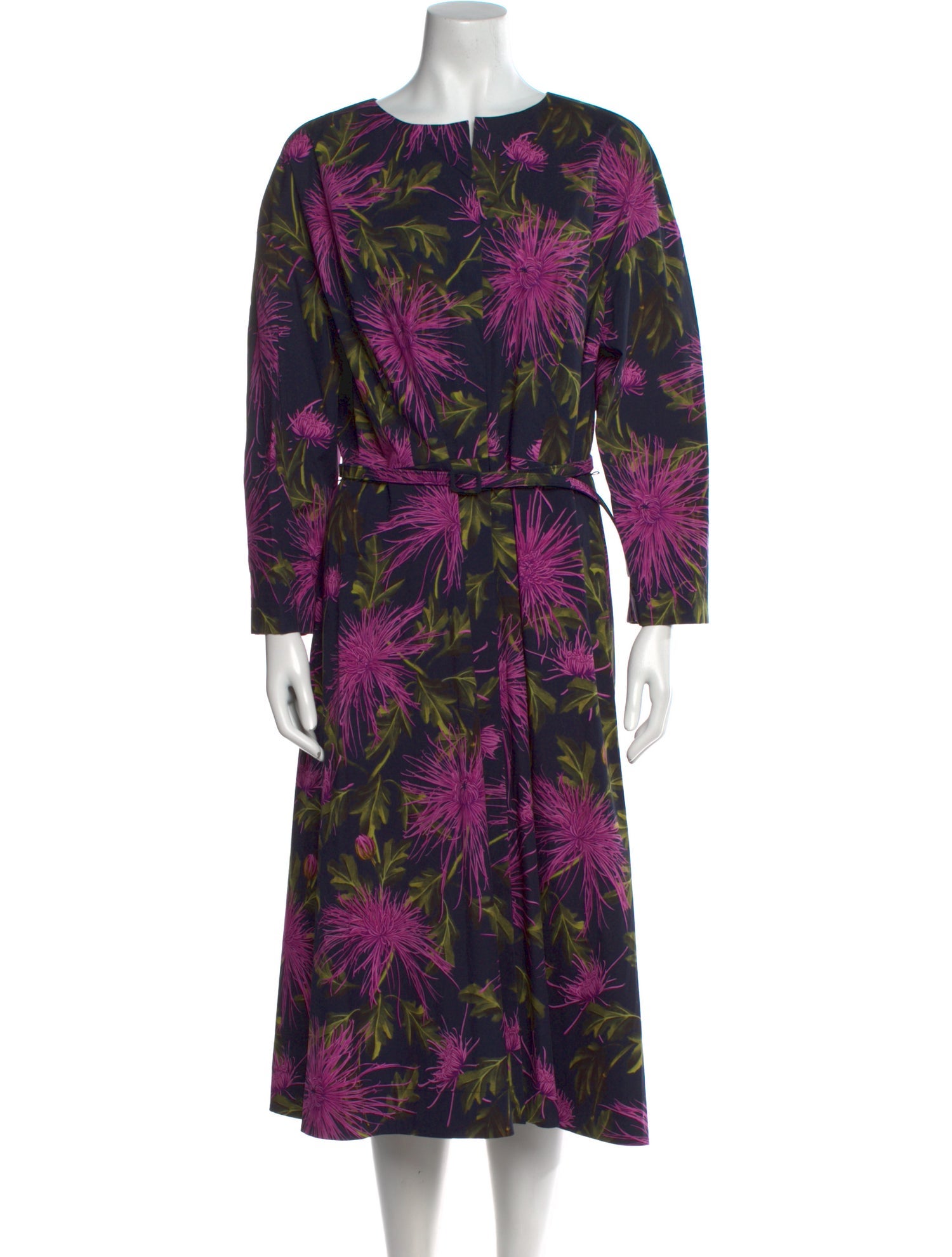 Oscar de la Renta Floral Print Midi Length Dress w/ Tags