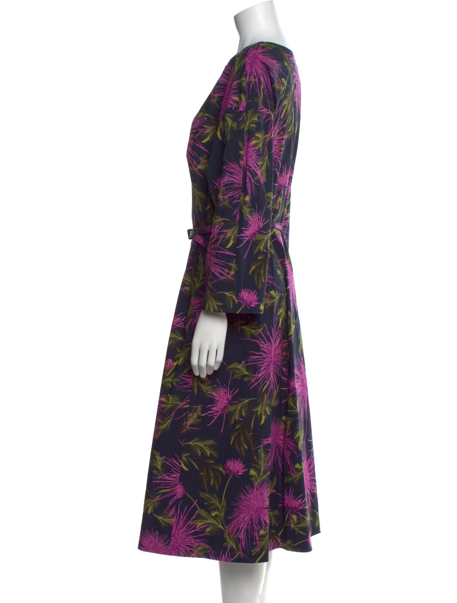 Oscar de la Renta Floral Print Midi Length Dress w/ Tags