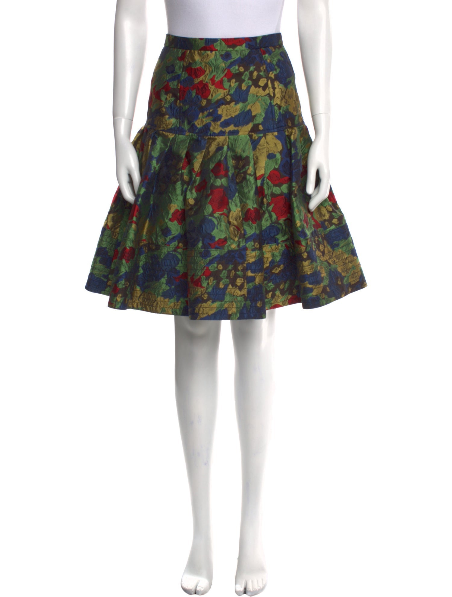 Oscar de la Renta Silk Knee-Length Skirt