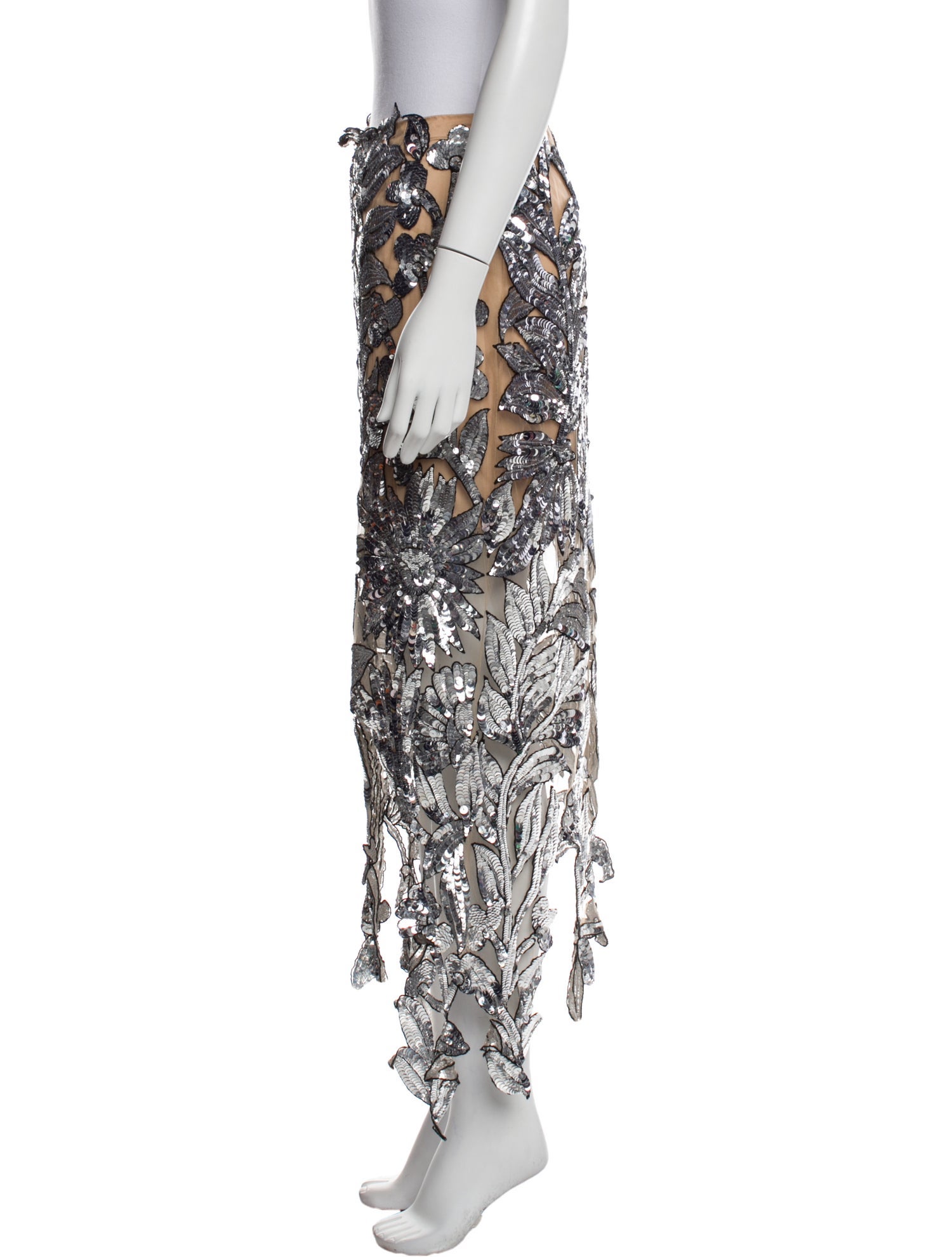 Oscar de la Renta Nylon Midi Length Skirt