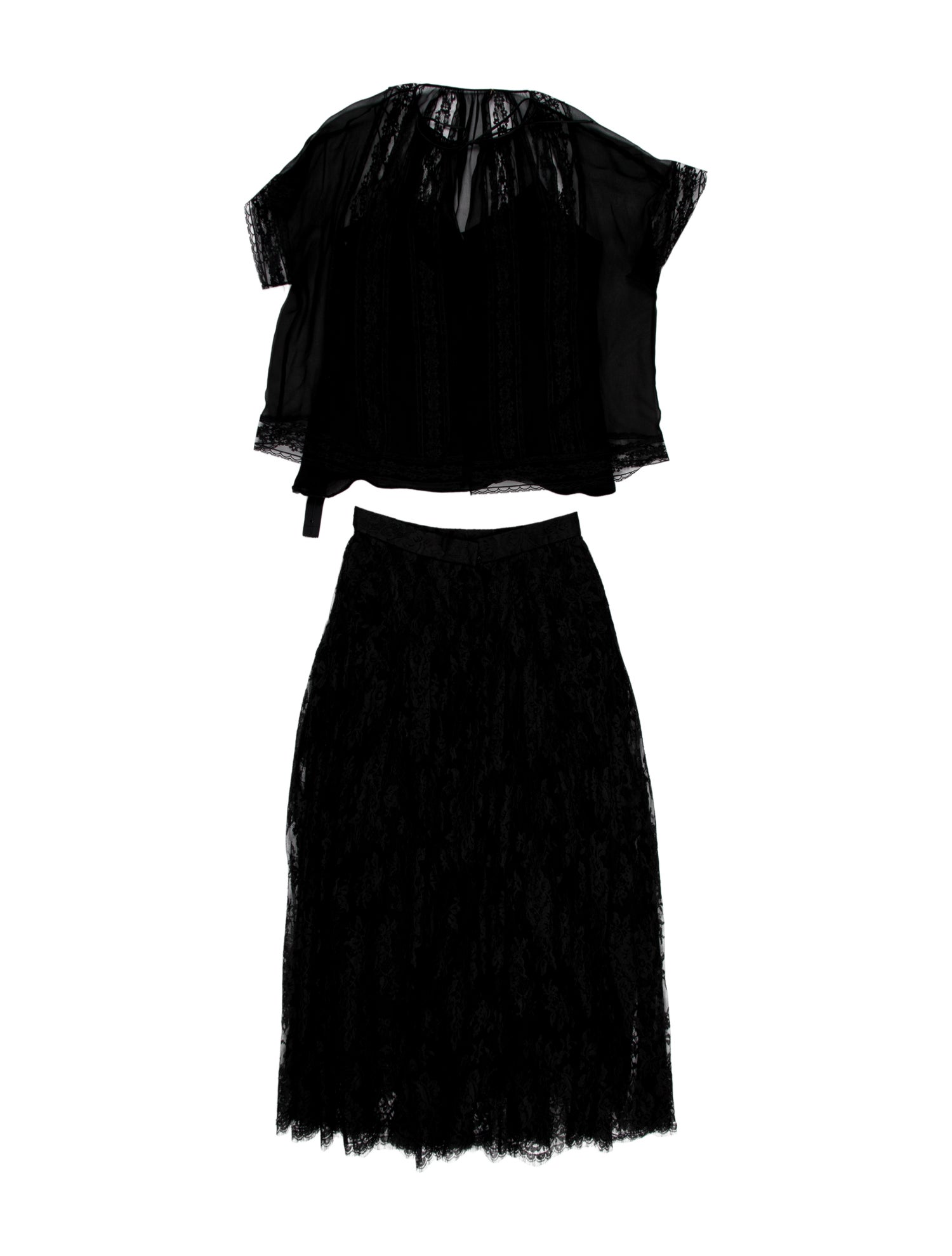 Oscar de la Renta Lace Pattern Skirt Set