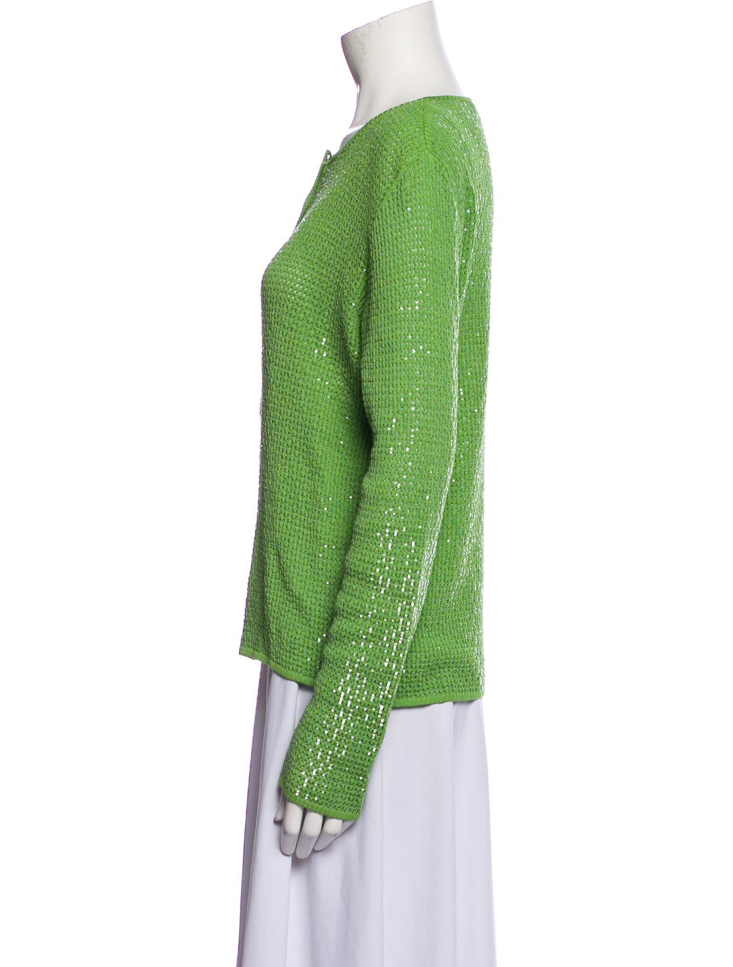 Oscar de la Renta Silk Crew Neck Sweater