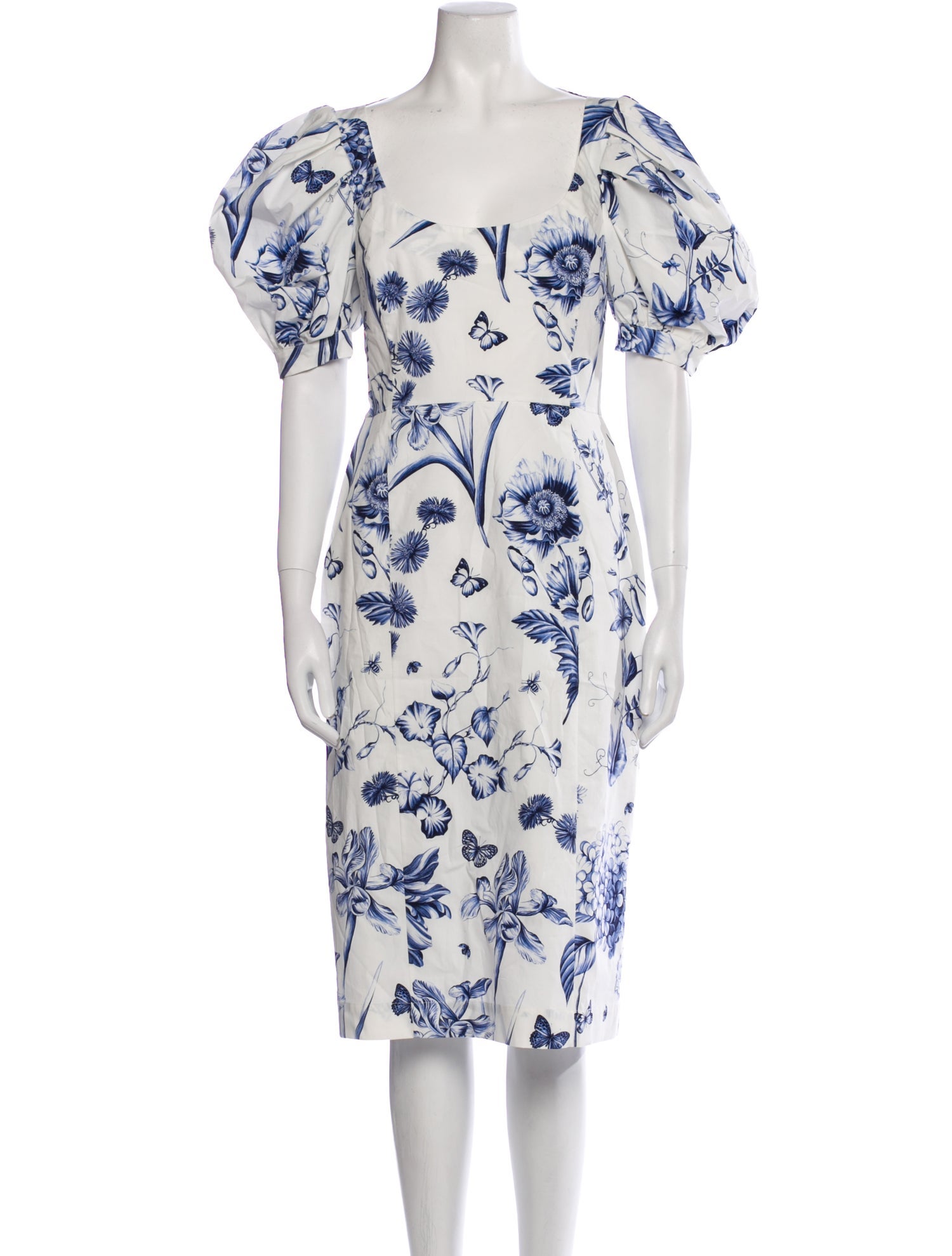 Oscar de la Renta Floral Print Midi Length Dress w/ Tags