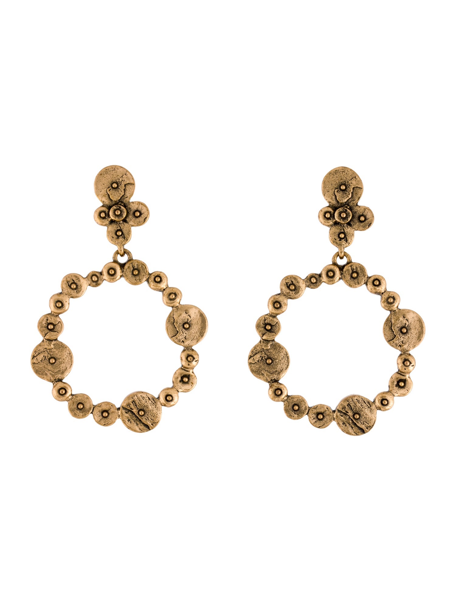 Oscar de la Renta Circle Clip-On Earrings