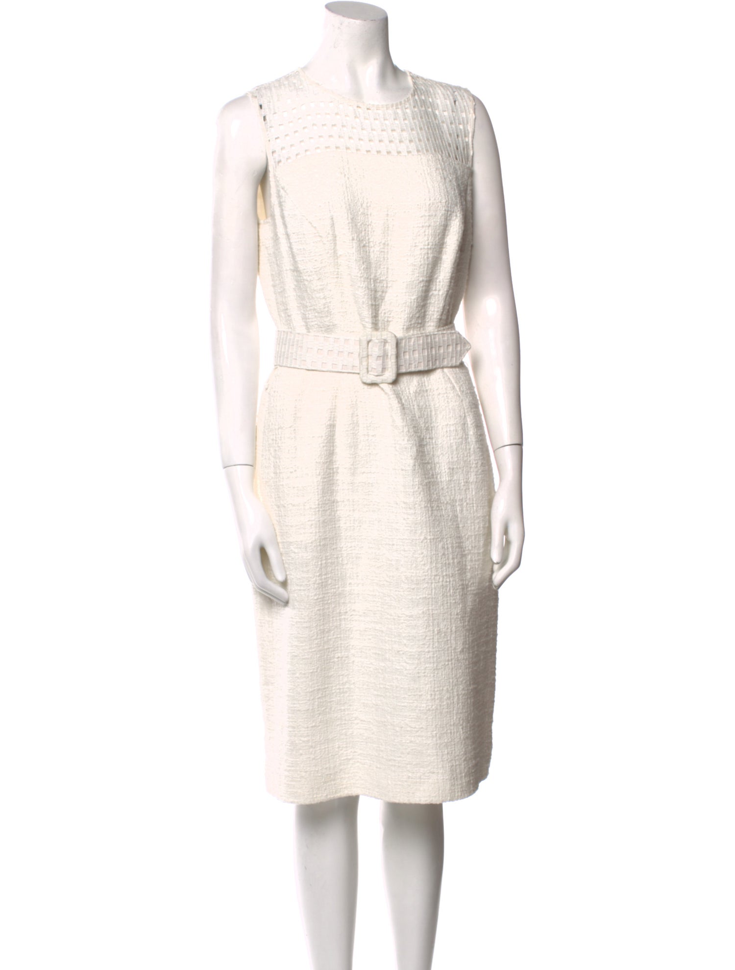 Oscar de la Renta Crew Neck Midi Length Dress