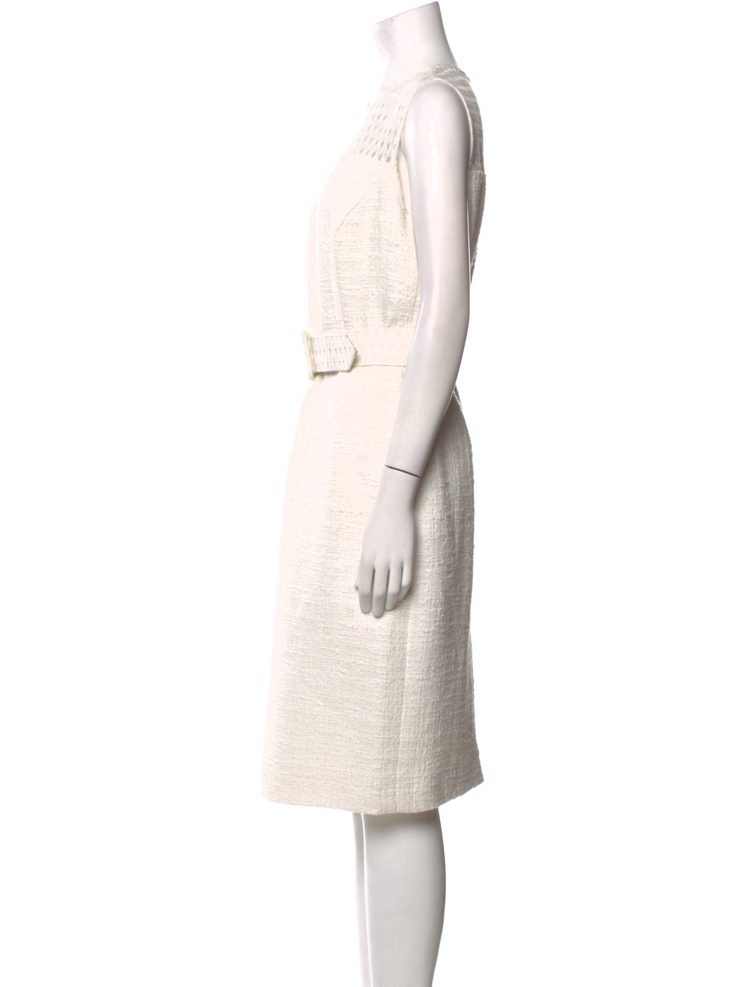 Oscar de la Renta Crew Neck Midi Length Dress