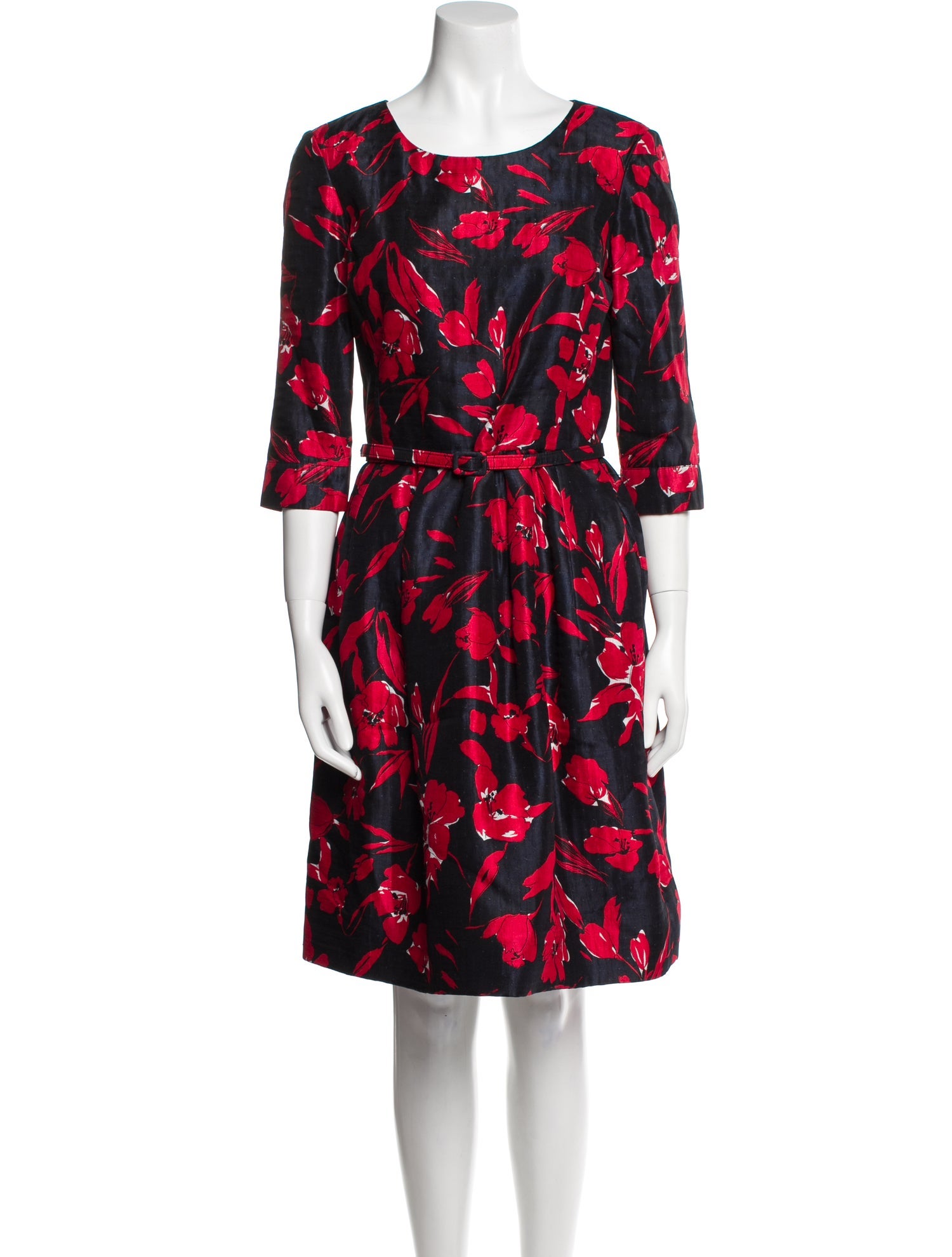 Oscar de la Renta Silk Knee-Length Dress