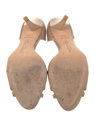 Oscar de la Renta Satin Cutout Accent Sandals