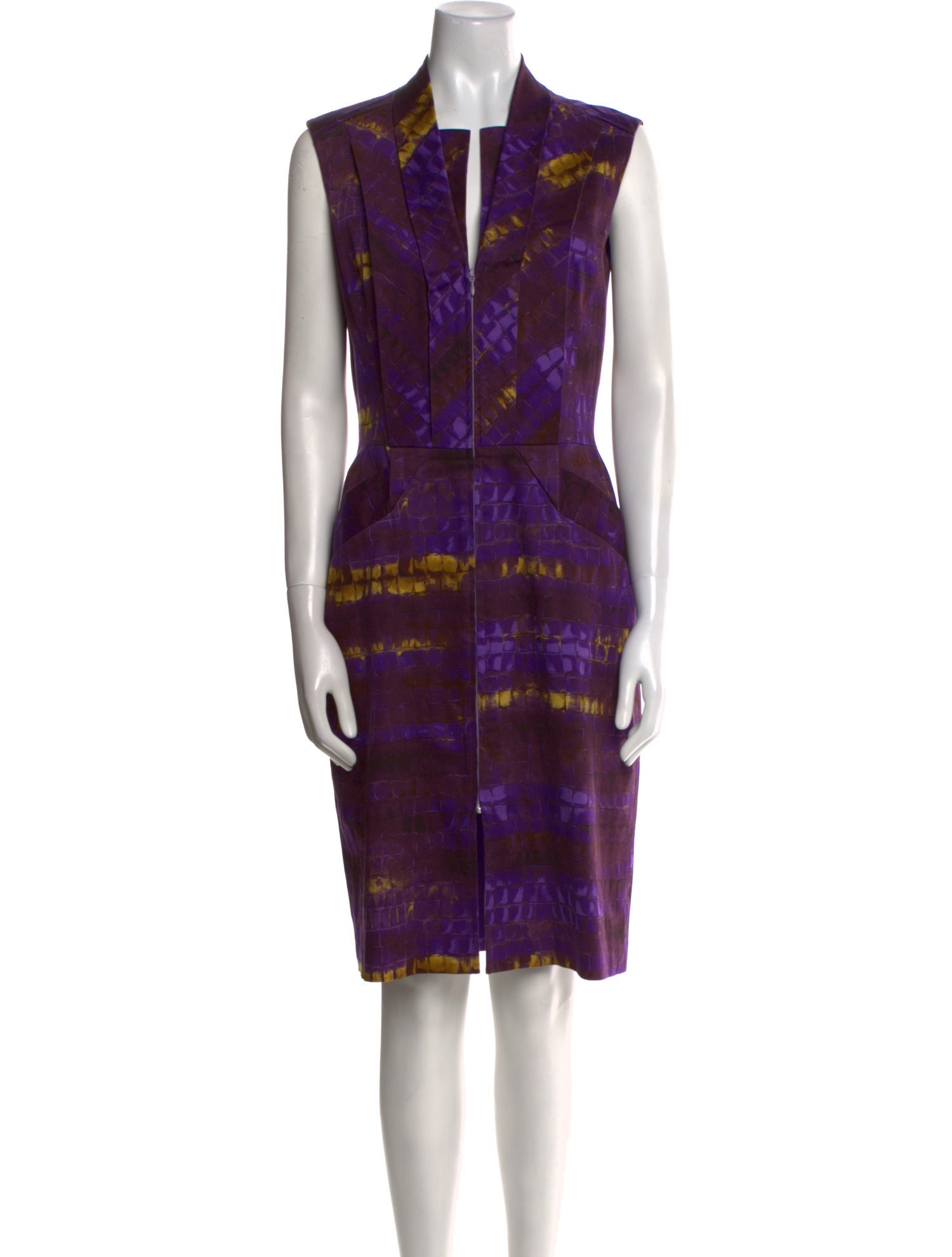 Oscar de la Renta Silk Knee-Length Dress