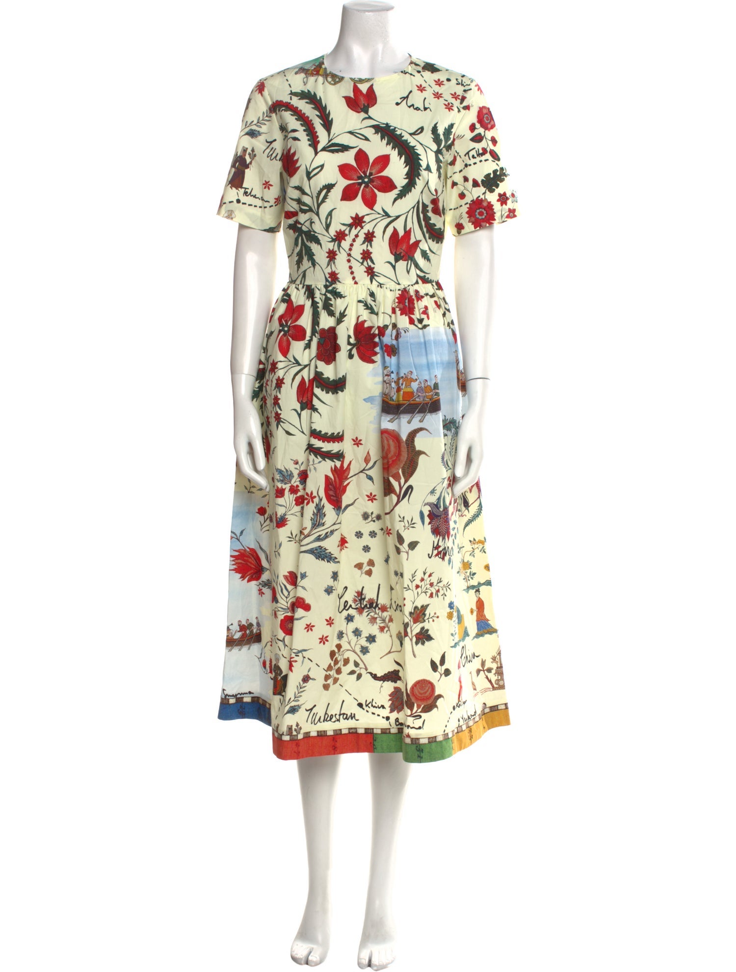 Oscar de la Renta Floral Print Long Dress