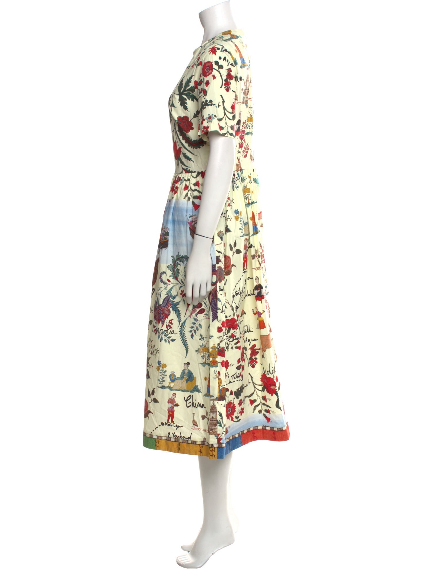 Oscar de la Renta Floral Print Long Dress