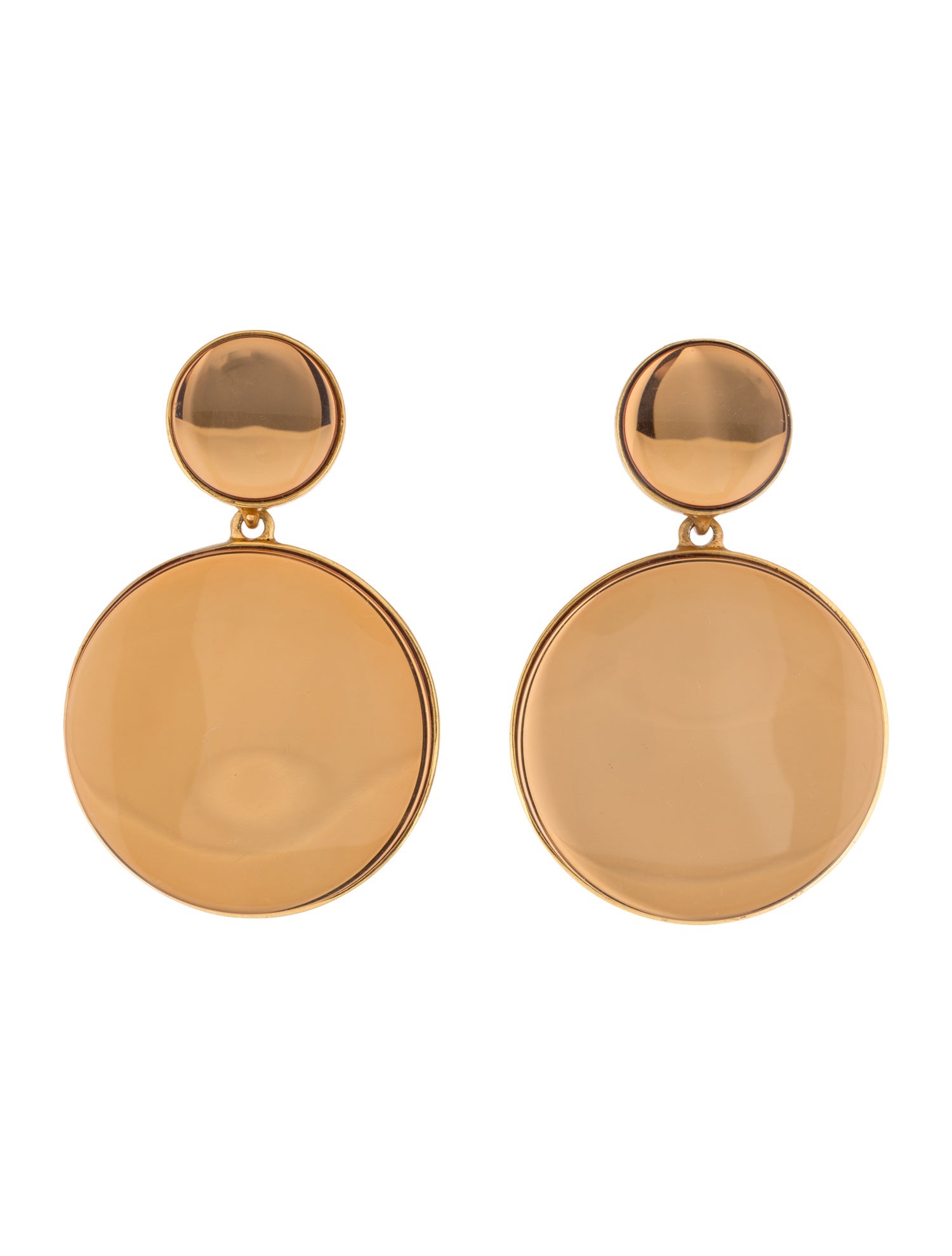 Oscar de la Renta Bold Resin Round Clip-On Drop Earrings