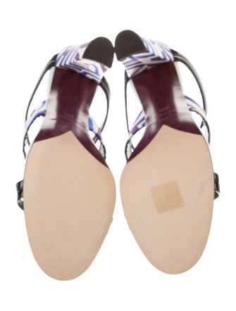 Oscar de la Renta Patent Leather Printed Slides
