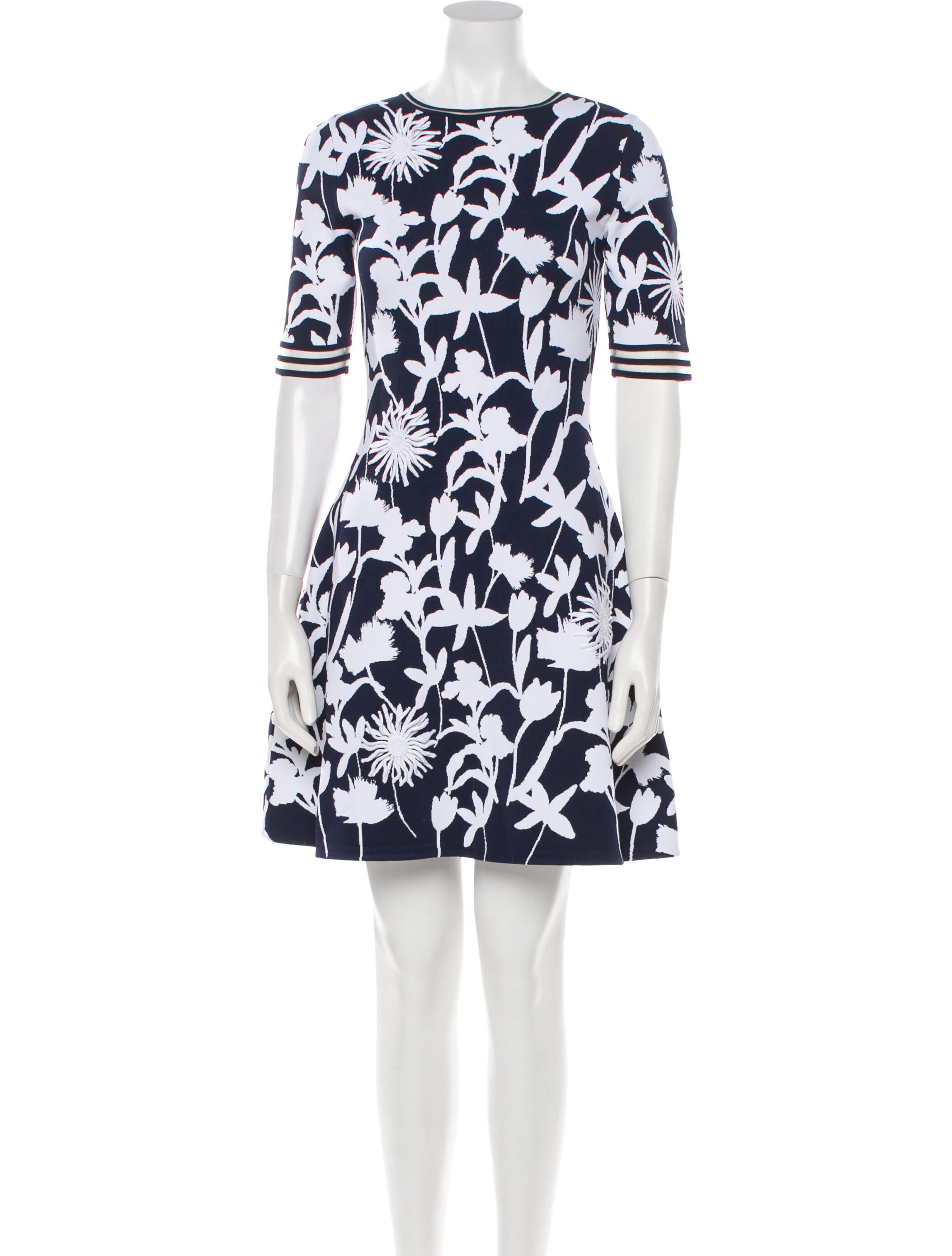 Oscar de la Renta Floral Print Mini Dress