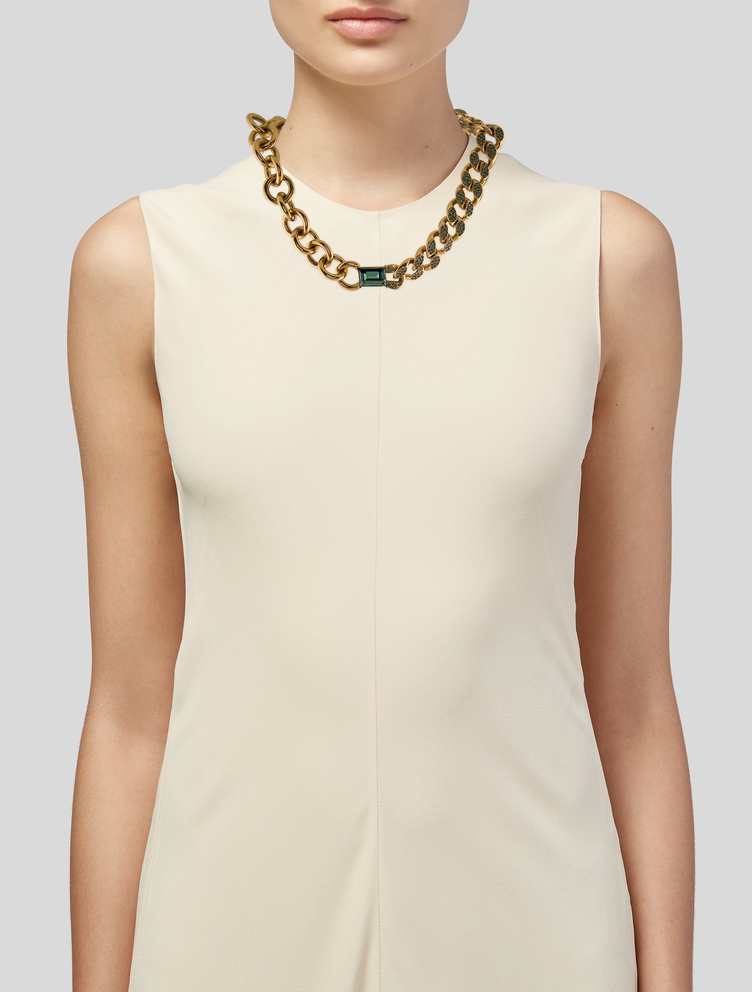 Oscar de la Renta Crystal Chain Necklace