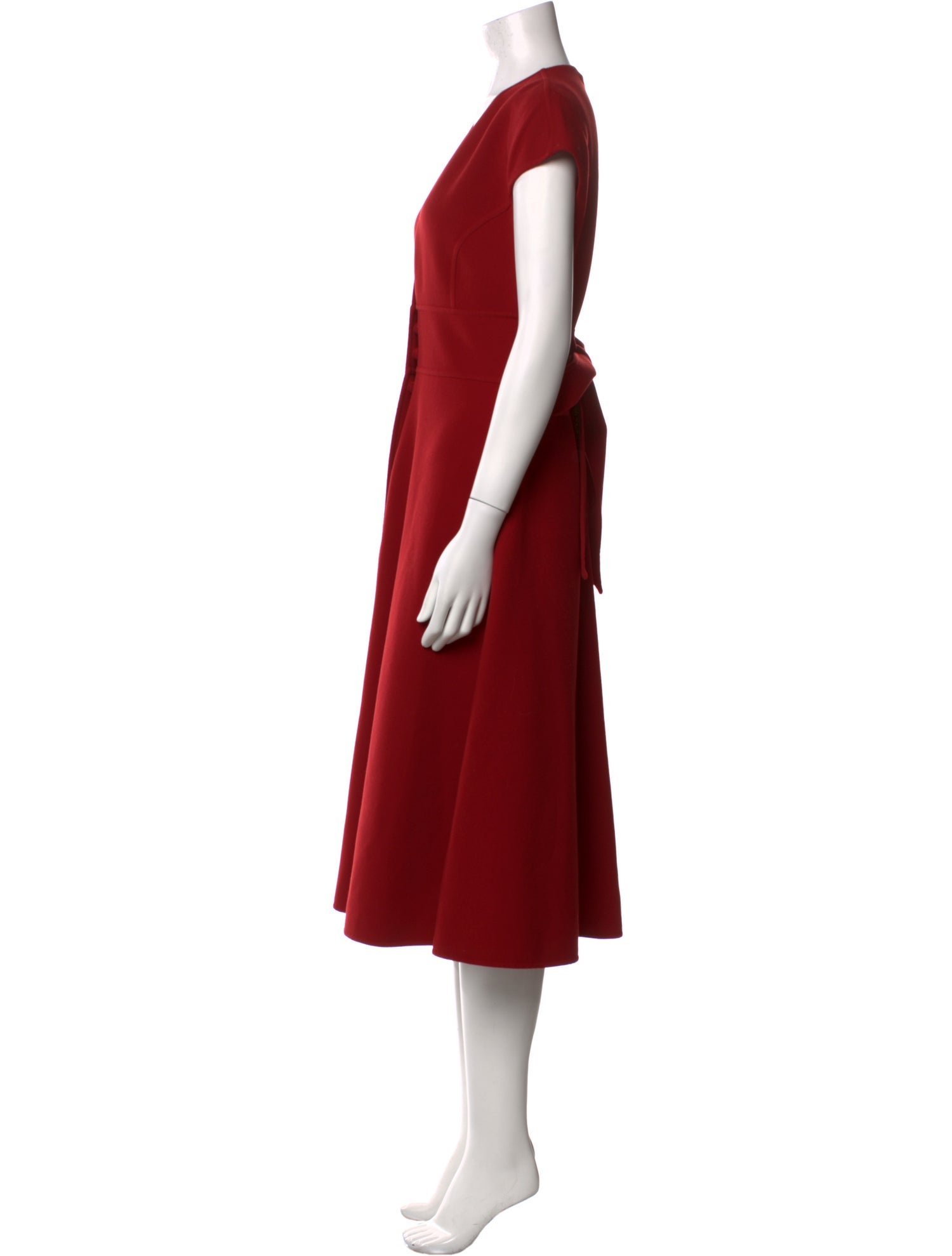 Oscar de la Renta Virgin Wool Midi Length Dress