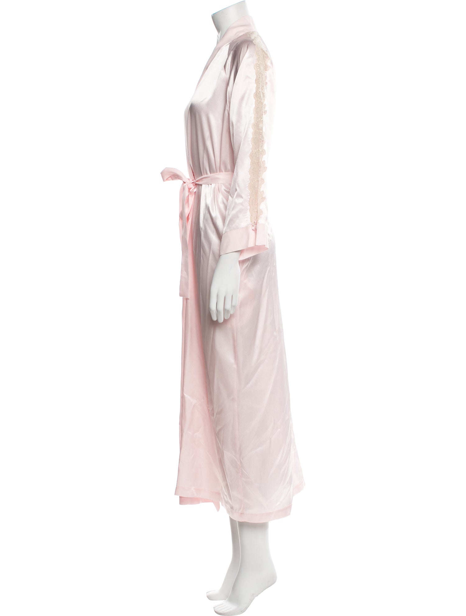 Oscar de la Renta Lace Trim Embellishment Robe