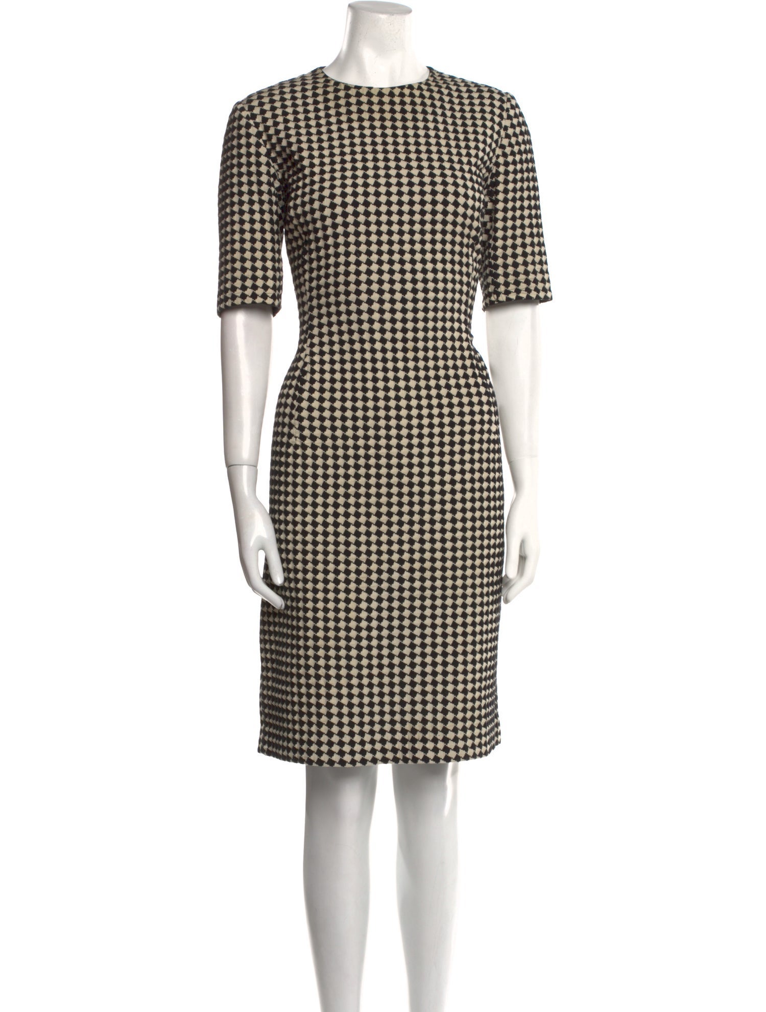 Oscar de la Renta Plaid Print Knee-Length Dress