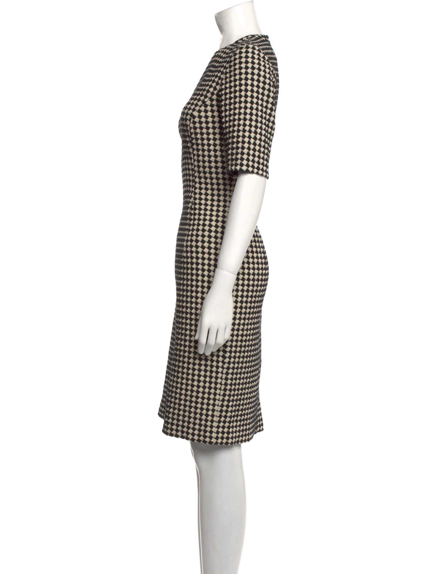 Oscar de la Renta Plaid Print Knee-Length Dress