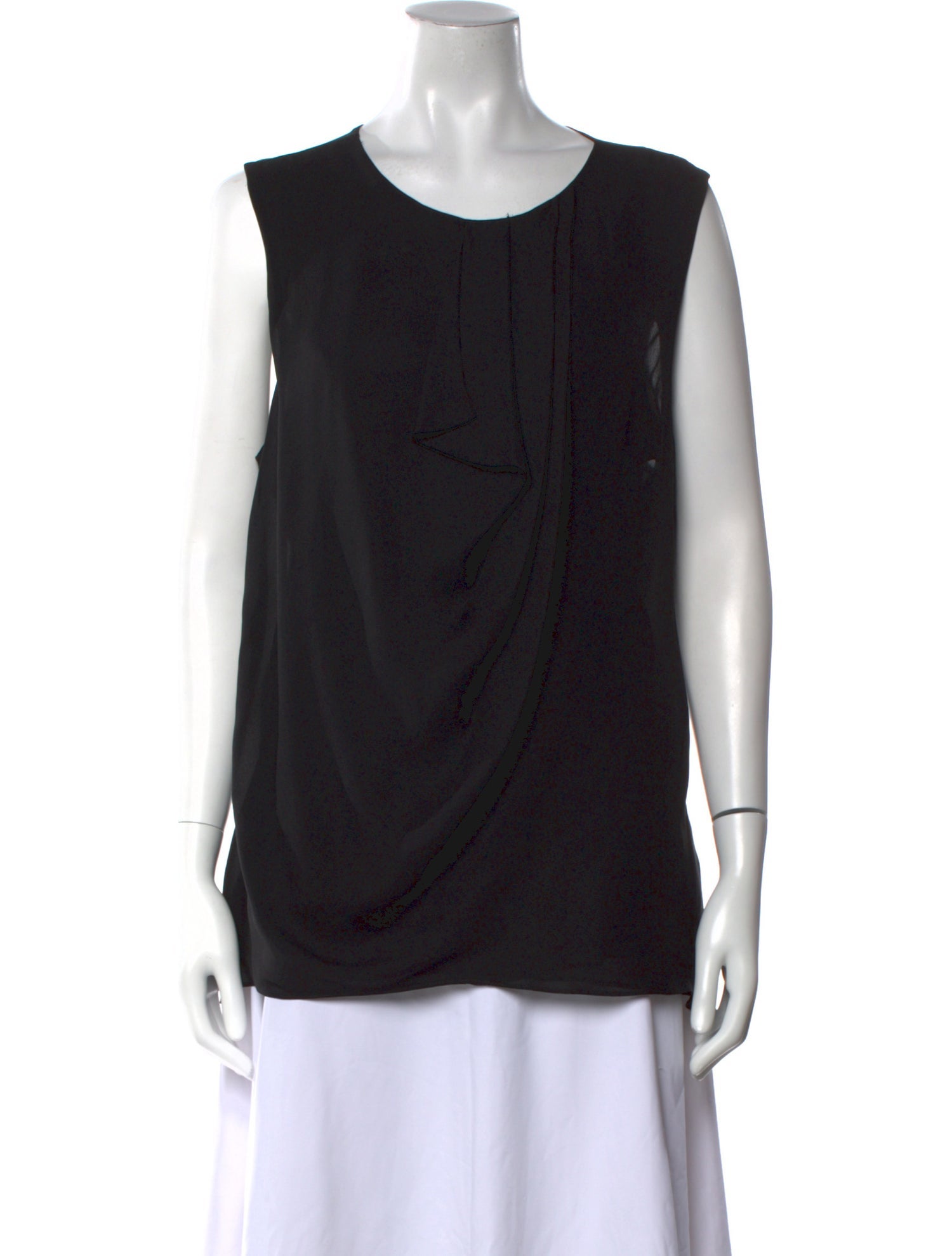 Oscar de la Renta Silk Scoop Neck Top