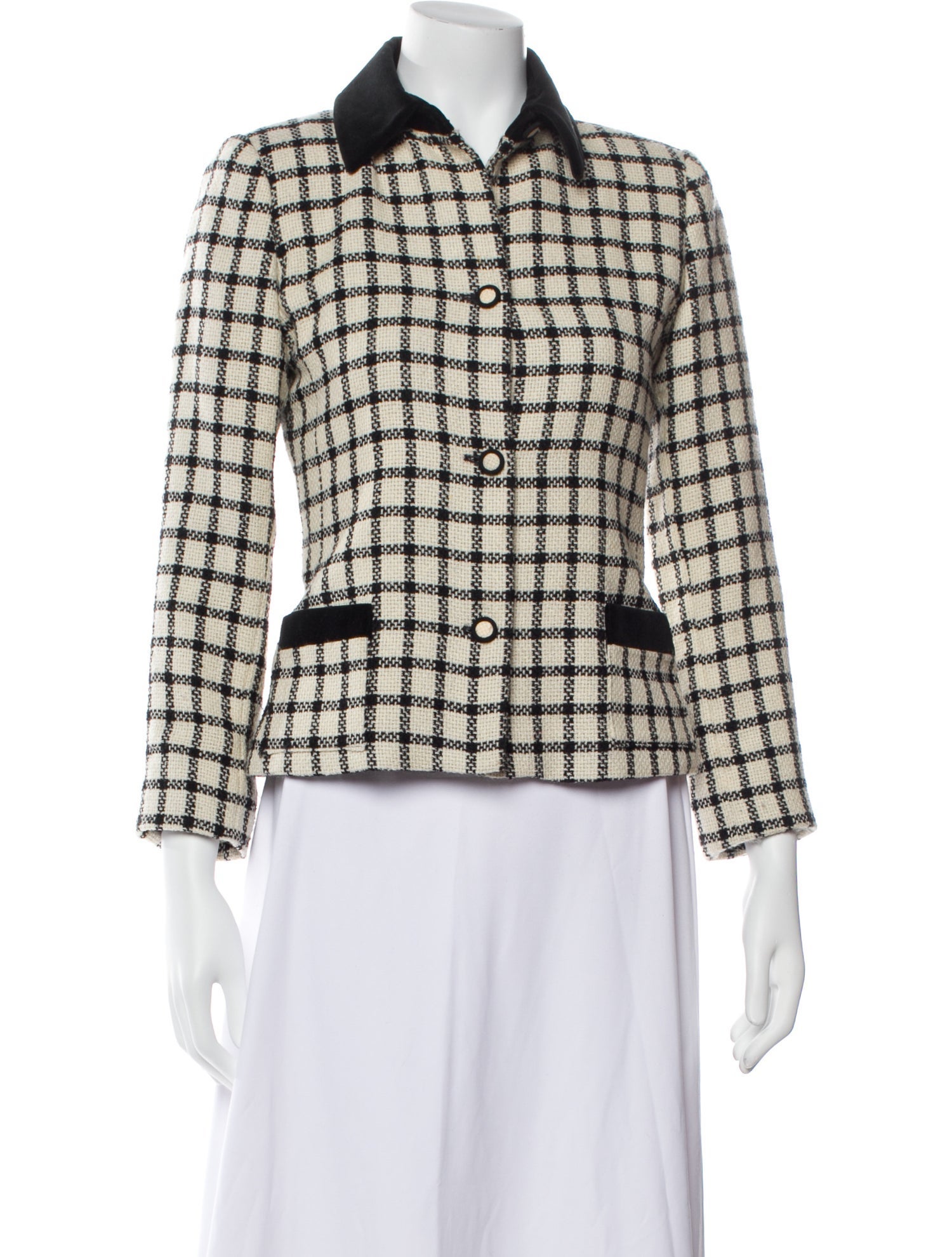 Oscar de la Renta Wool Striped Blazer